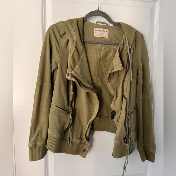 We The Free Free People Carmen Moto Jacket in Olive Sparrow - XS - Picture 4 of 16